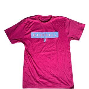 Baseball Lifestyle 101 Pink Blue Paisley Tshirt Mens Medium EUC